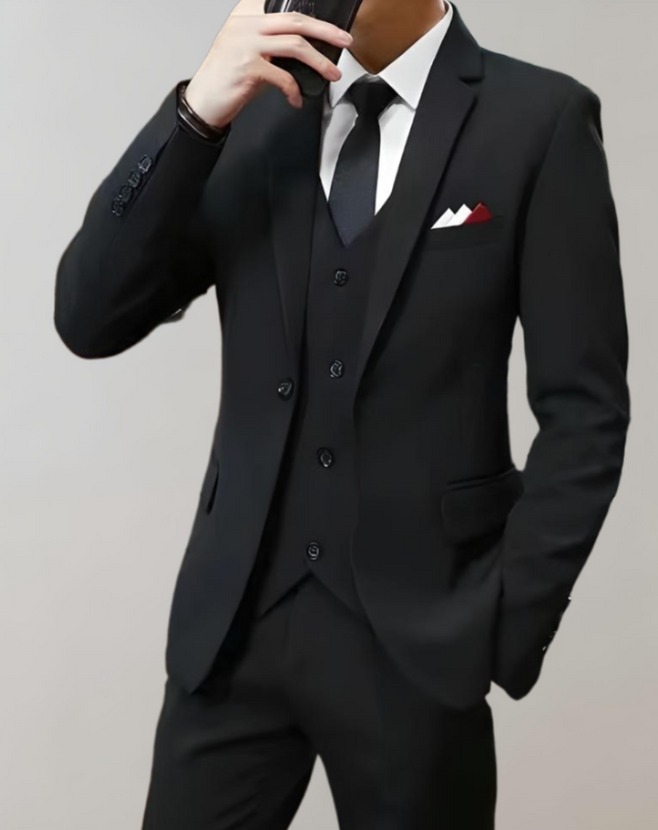 Stylish Tobias 3-piece men's suit, perfect for formal events, business meetings, and sophisticated occasions.