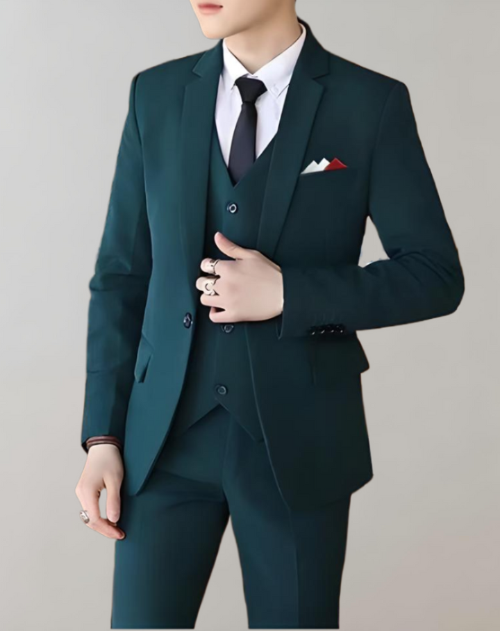 Modern men's 3-piece formal suit, embodying sophisticated style and confidence for any special occasion.