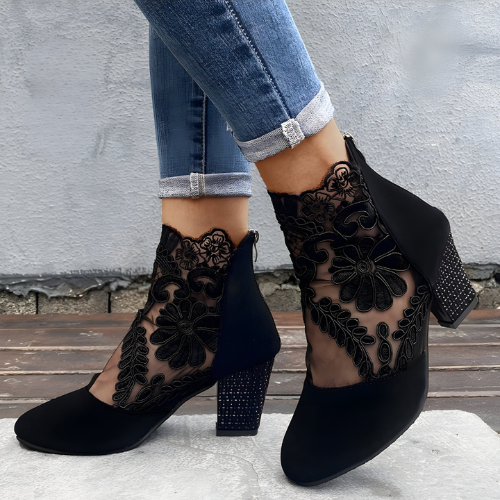 Classic women's comfortable ankle block heels. Versatile, stylish dress shoes perfect for work, parties & elegant footwear.