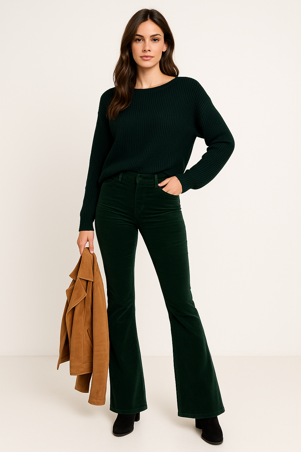 Stylish women's high waist flared pants, perfect for a chic and comfortable everyday look.