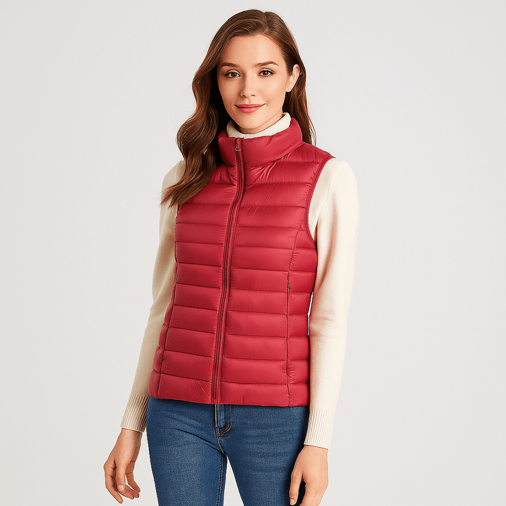 Versatile women's microlight puffer jacket, lightweight & stylish casual winter outerwear.