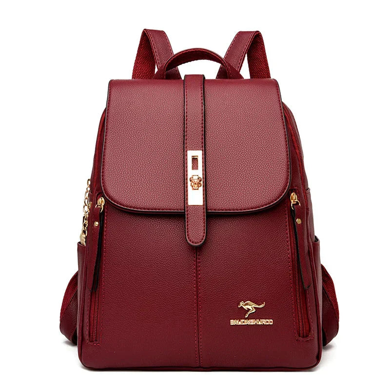 Chic women's leather backpack for everyday carry. Stylish and functional for daily essentials.