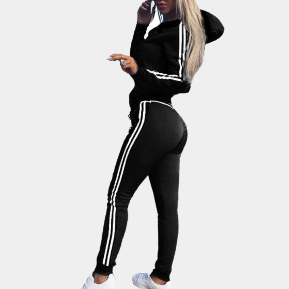 Comfortable women's Sienna 2-piece tracksuit, great for lounging, jogging, or stylish casual wear. Trendy design.