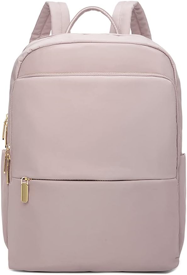 Pink women's waterproof travel laptop backpack, a chic and protective design.