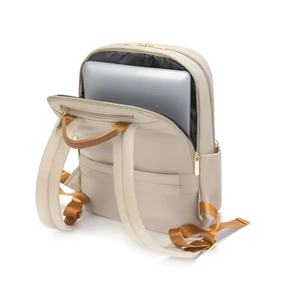 Everyday carry women's waterproof laptop backpack in black, perfect for office use.