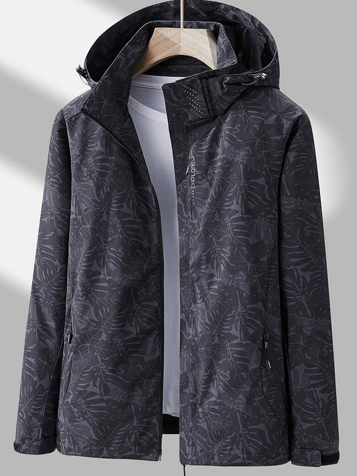 Stylish women's waterproof windproof hooded jacket, lightweight design, adjustable hood, and practical pockets in various col