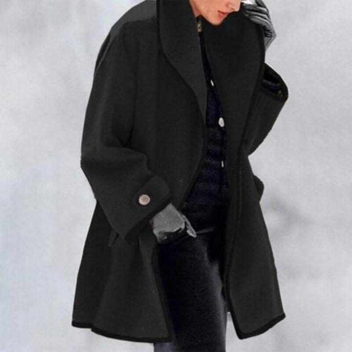 "Stylish Women's Winter Wool Double Button Trench Coat, front view, classic double-breasted design for warmth and elegance."