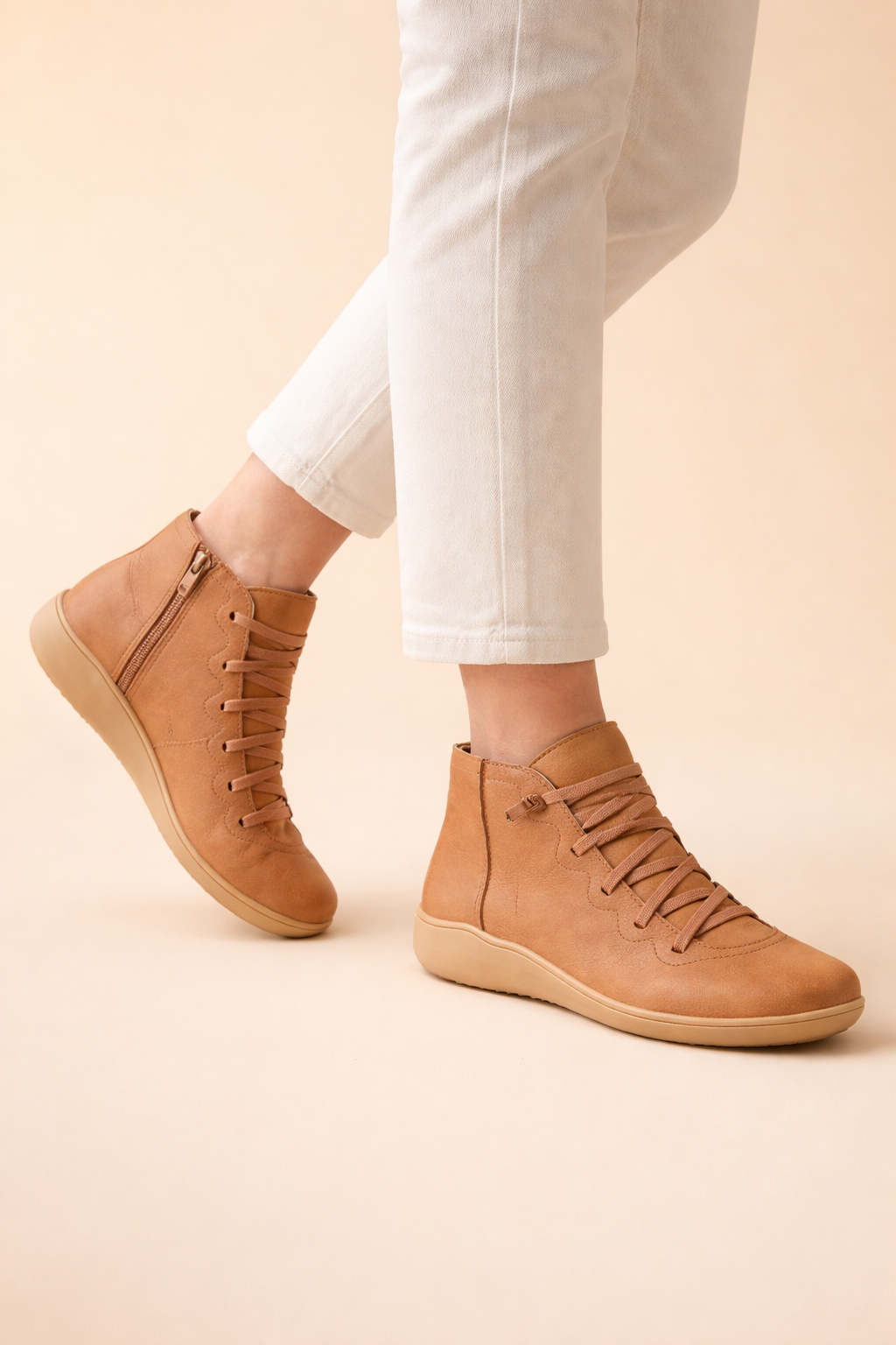 Trendy women's orthopedic ankle boots, offering stylish comfort & foot support for all-day wear.