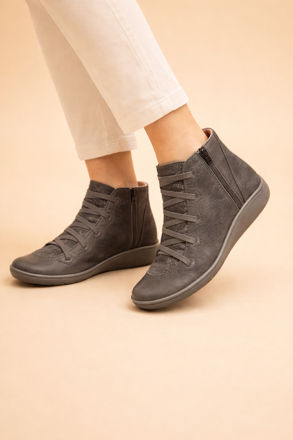 Women's trendy ankle boots, perfect for fall/winter fashion, providing orthopedic comfort & support.