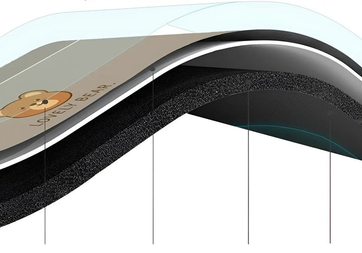Modern PVC comfort kitchen mat. Non-slip, absorbent floor protector for stylish, functional kitchen decor & home safety.