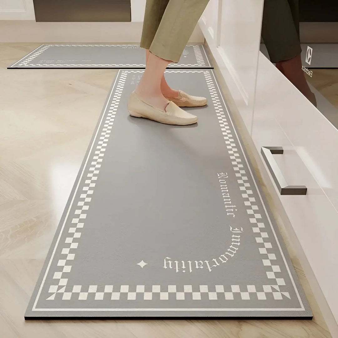 Durable ultra-absorbent non-slip kitchen mat enhances home decor. Comfort mat for floor protection, easy to clean spills.