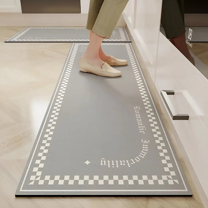 Durable ultra-absorbent non-slip kitchen mat enhances home decor. Comfort mat for floor protection, easy to clean spills.