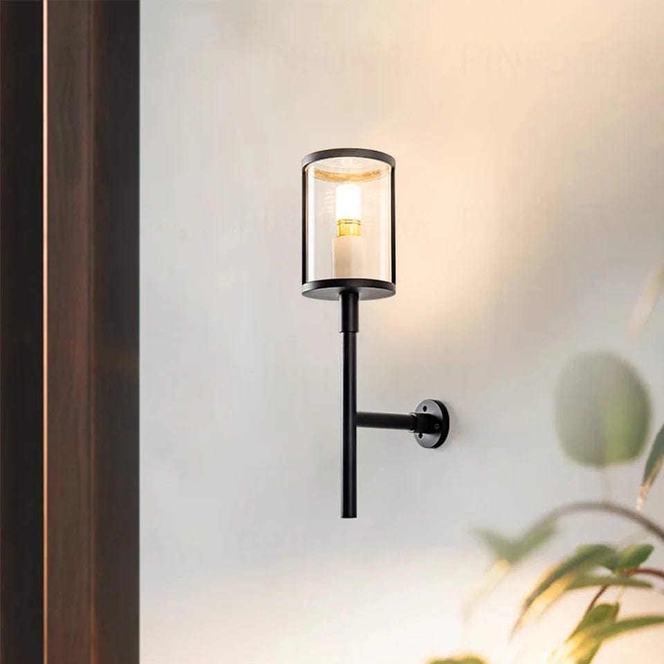 "Ultra-bright IP65 waterproof outdoor wall lantern with cool white LED for garden, balcony, and patio use."