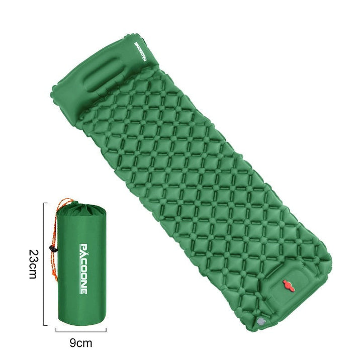 Comfortable inflatable air mattress, waterproof & durable for restful sleep on any camping trip.