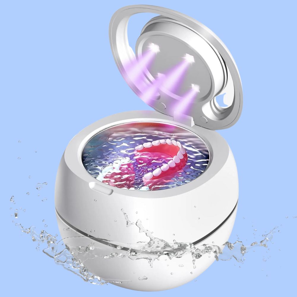 Ultrasonic Portable Denture Cleaner: Compact, sleek design, uses advanced ultrasonic tech for effective denture hygiene every