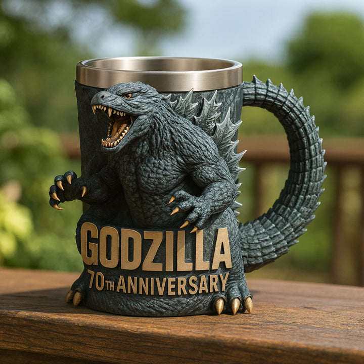 Sculpted 3D monster coffee mug, unique ceramic novelty drinkware and tea cup.