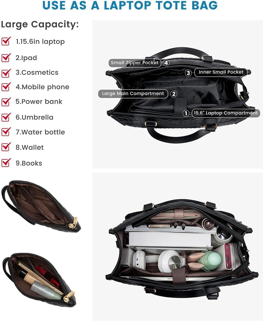 Versatile insulated portable cooler tote for lunches & snacks. Doubles as a protective laptop bag, great for office & travel.