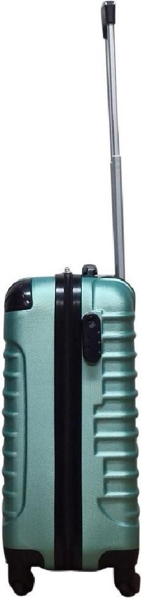Green unisex 2-piece hardside luggage set with smooth spinner wheels for effortless travel.