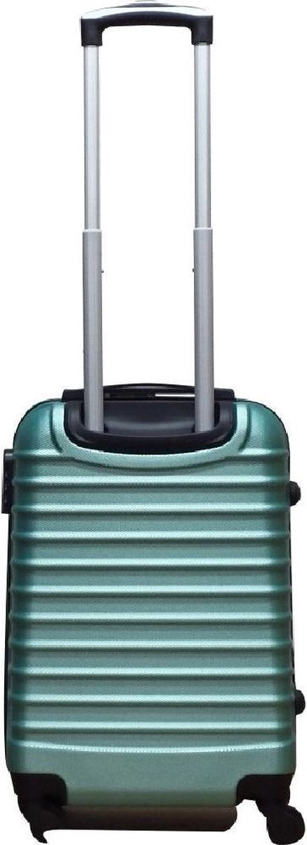 Green 2-piece hardside spinner luggage set, featuring compact and large suitcases for all travel needs.