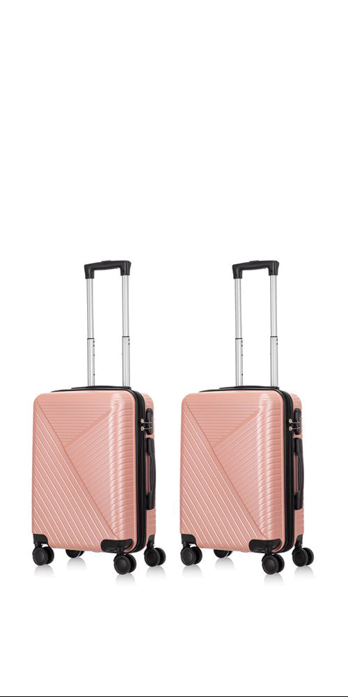 Unisex 2-piece hard shell luggage set with spinning wheels & TSA lock for flexible, durable travel.