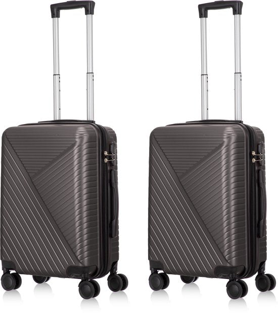 Unisex 2-piece hardshell travel gear set: durable suitcases with spinning wheels for all your trips.