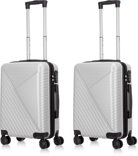 2-piece hard shell luggage set for flexible travel. Includes carry-on & checked bags with TSA lock.