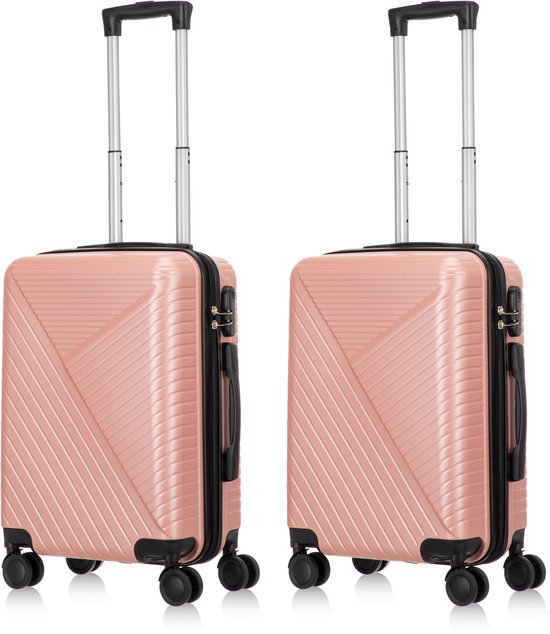 Travel-ready 2-piece hardshell suitcase set, offering durable protection & smooth spinning wheels for airports.