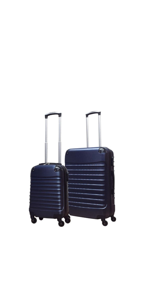 Unisex 2-piece hardshell ABS travel luggage set with spinner wheels, durable for vacation & weekend trips.