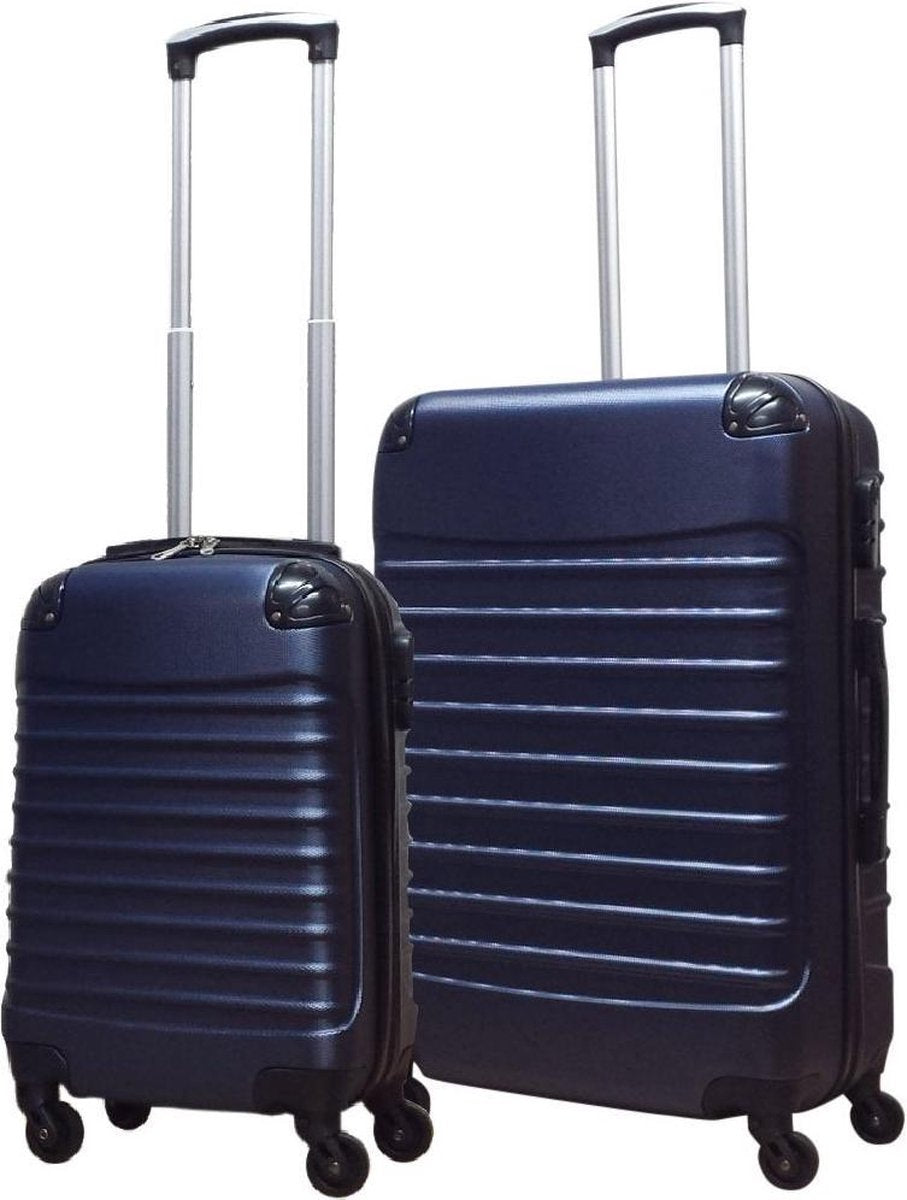 Durable unisex 2-piece ABS hardshell luggage set, perfect for travel, vacation & weekend trips.