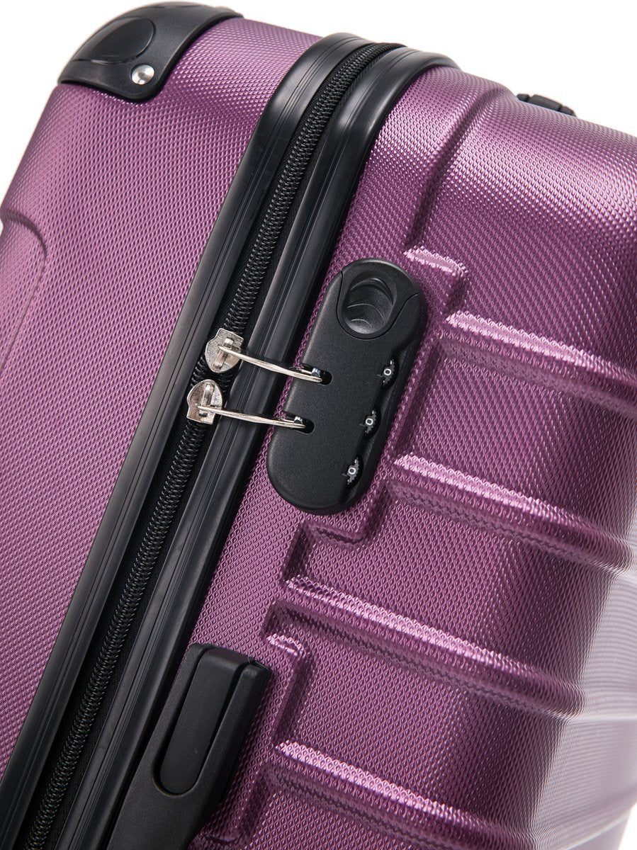 Compact & large 2-piece hardshell suitcase set. Secure travel luggage, easy to maneuver spinner for airport trips.