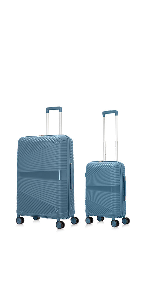 Unisex 2-piece hardshell luggage set for travel, featuring spinner wheels & secure TSA lock.