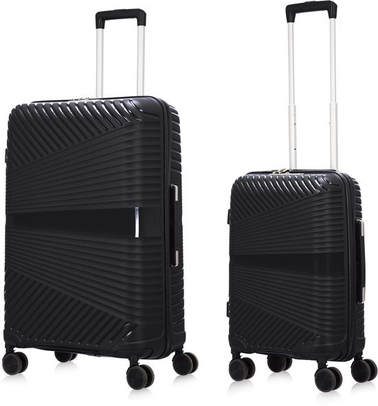 Modern 2-piece hardshell luggage set, a durable travel bag with secure TSA lock & 360 spinner wheels.