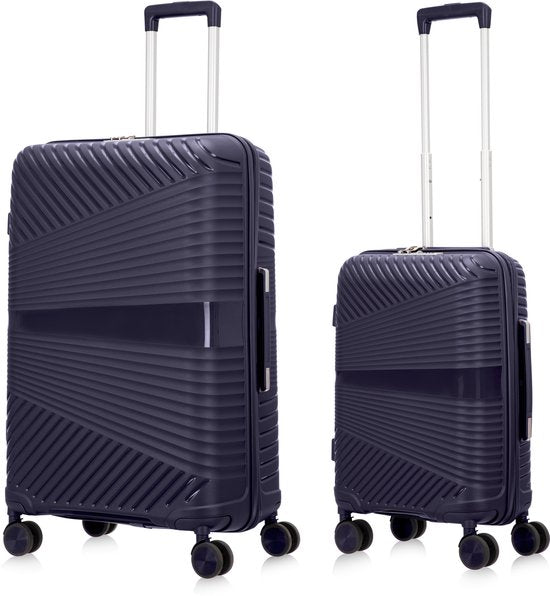 Unisex 2-piece hardshell luggage set for secure & easy travel, with spinner wheels & TSA lock.