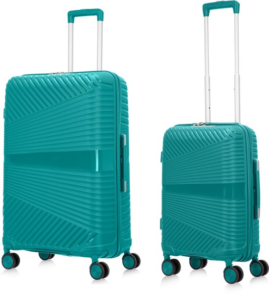 Travel with ease: durable 2-piece hardshell luggage set, spinner wheels, TSA lock for secure journeys.