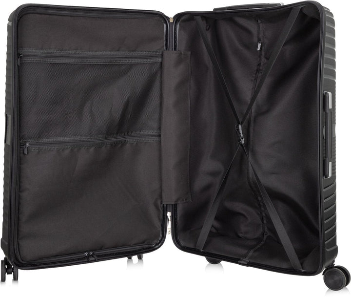 Stylish unisex 2-piece hardshell luggage with spinner wheels, a secure & durable travel companion.