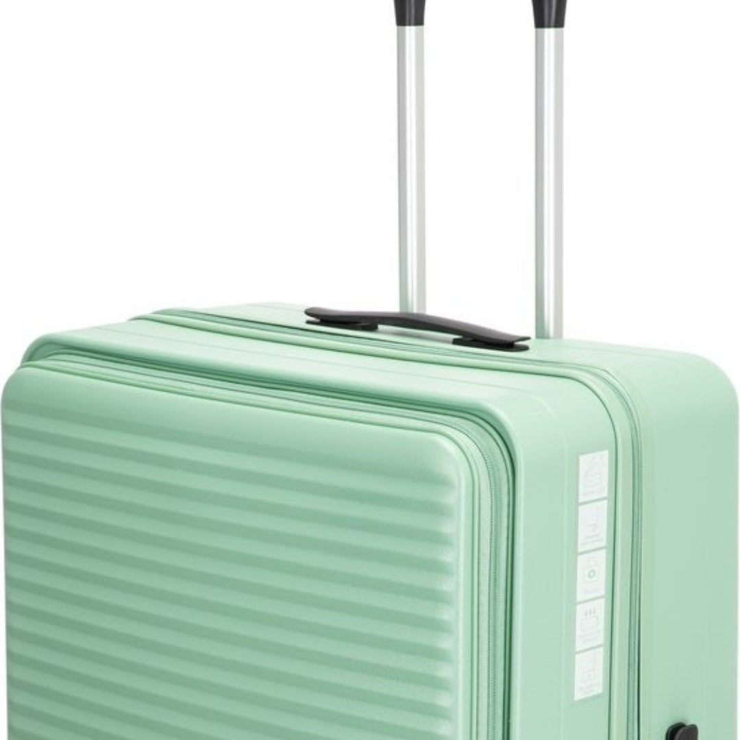 Secure hardshell luggage set, featuring a laptop compartment for valuable electronics.