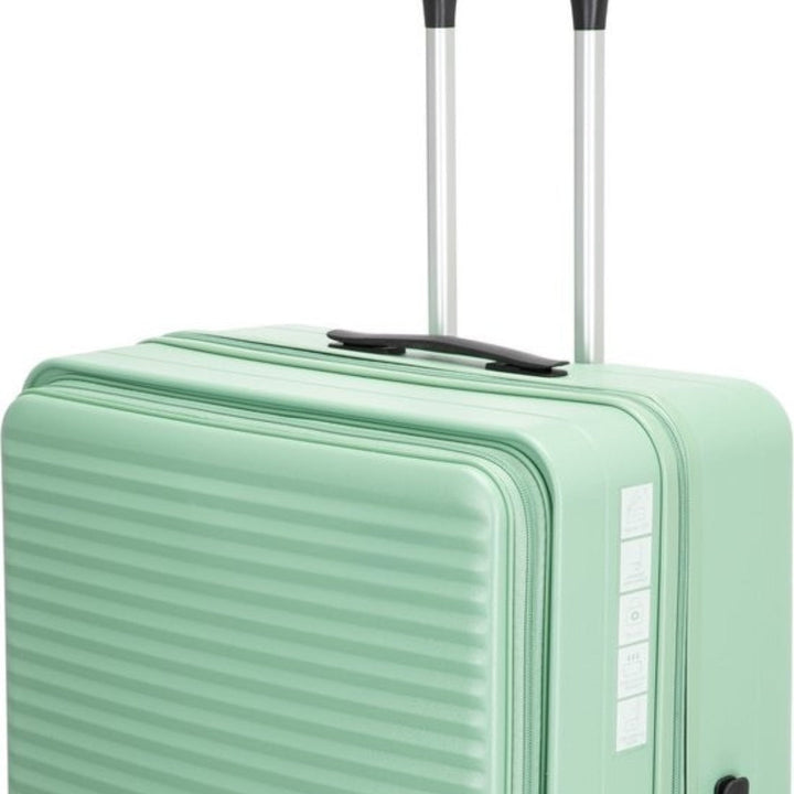 Secure hardshell luggage set, featuring a laptop compartment for valuable electronics.