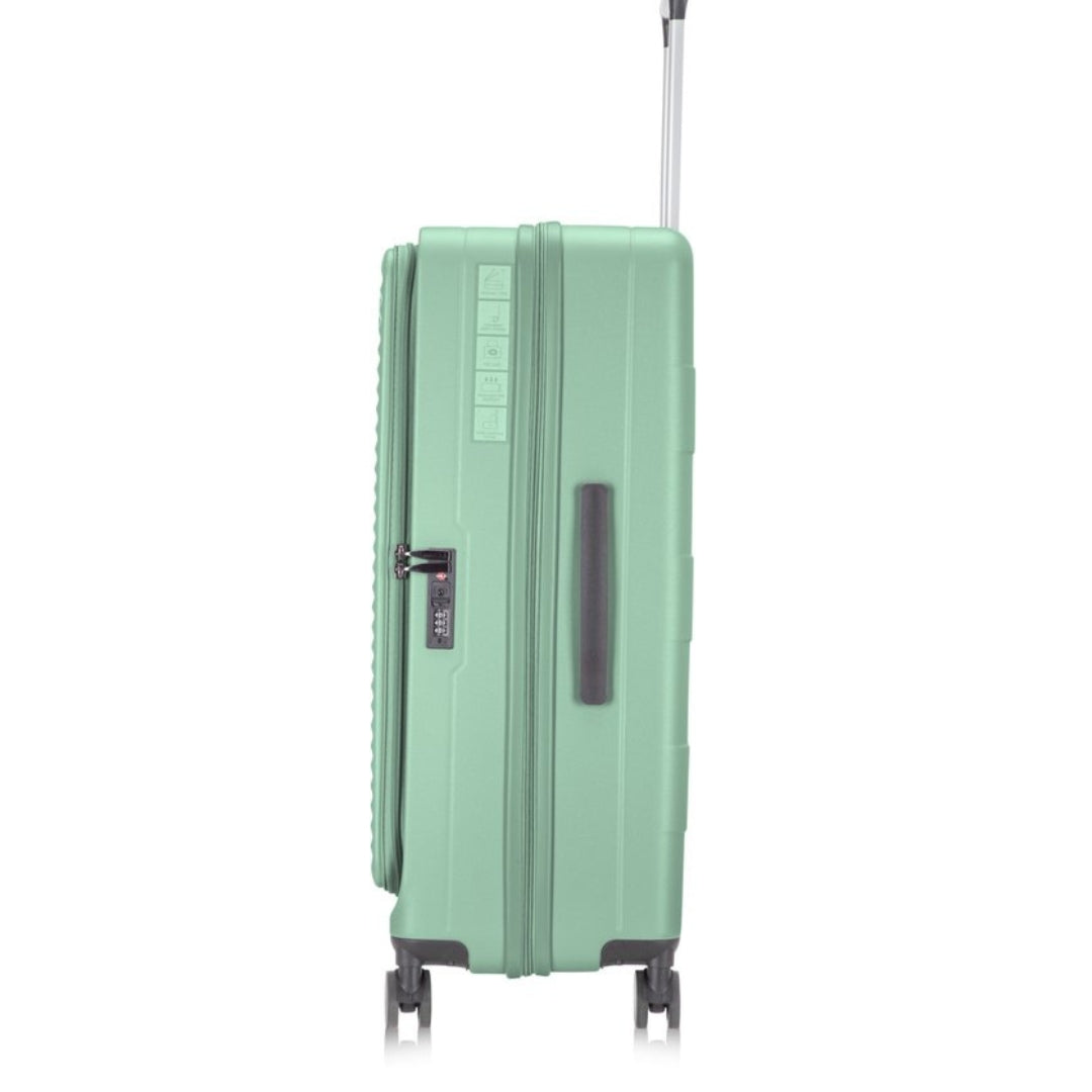 Unisex 2-piece hardshell luggage set: laptop compartment, spinner wheels, TSA lock.