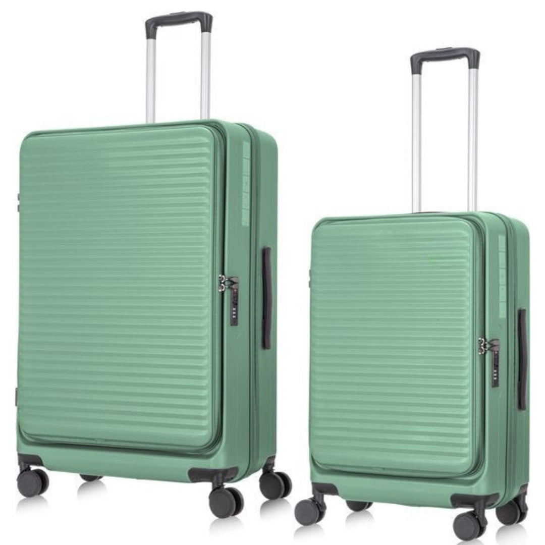 Stylish 2-piece hardshell suitcase set featuring a secure TSA lock for safe travel.