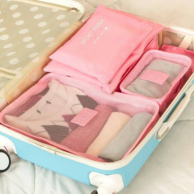 Packing cubes for suitcase organization & neat travel storage.