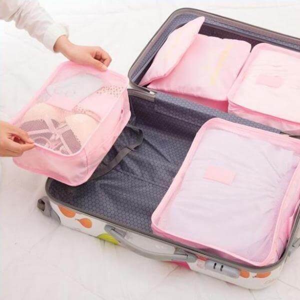 Travel storage bags to maximize suitcase space, easy packing.