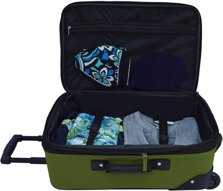 Softside 2-piece unisex carry-on luggage set, durable and expandable, ideal for frequent travelers.