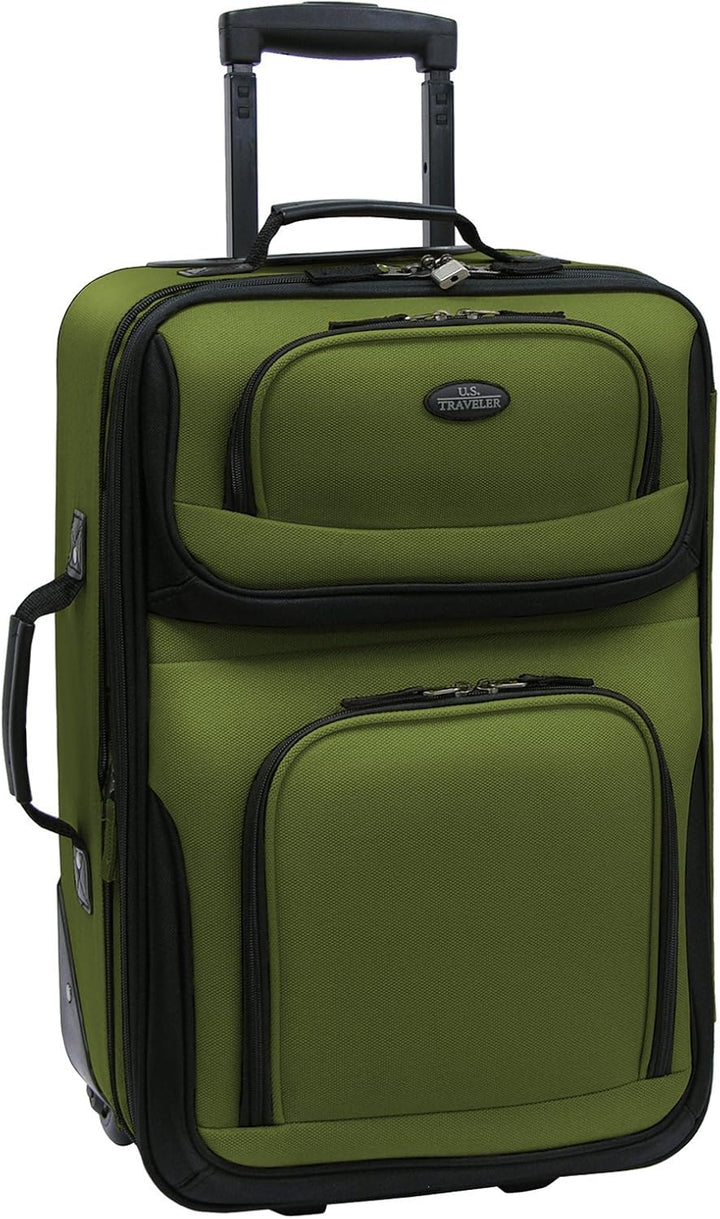 Light travel made easy with this 2-piece unisex softside expandable carry-on luggage and tote bag set.