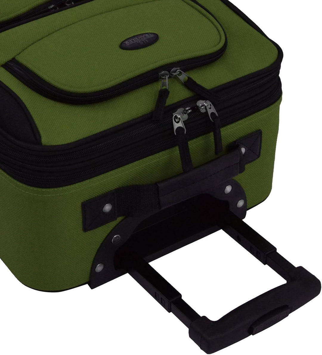 Stylish and functional 2-piece softside carry-on luggage set, expandable, with smooth skate wheels.