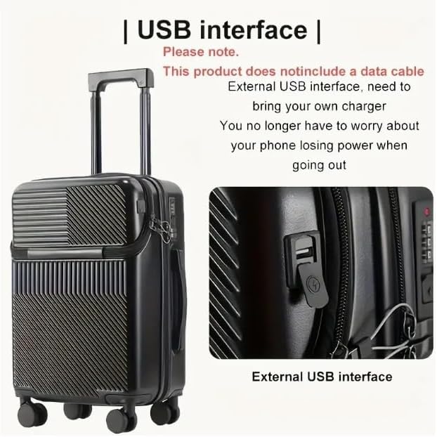 Durable unisex 20" hardshell luggage, impact-resistant for safe and secure short trips.
