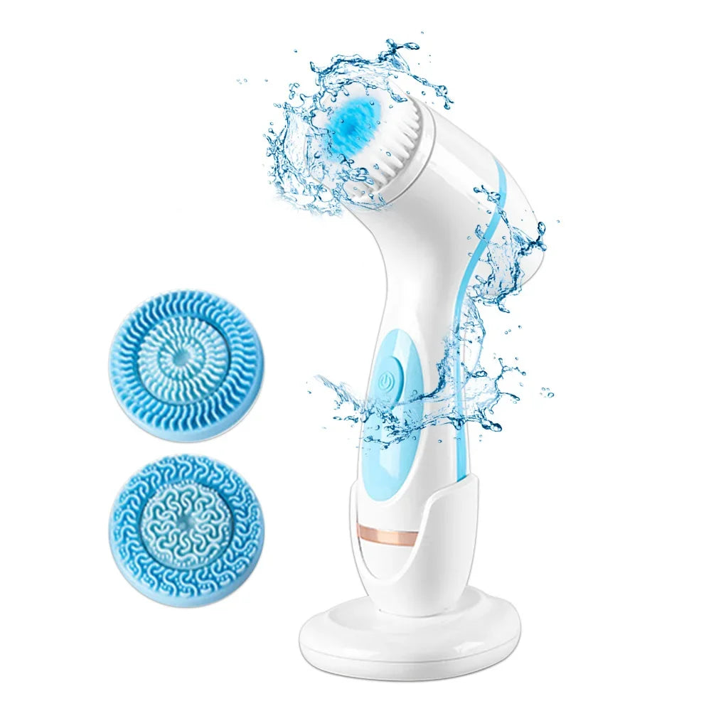 Unisex sonic facial cleansing & spa system, a waterproof rechargeable skin care device for deep cleansing & massage.
