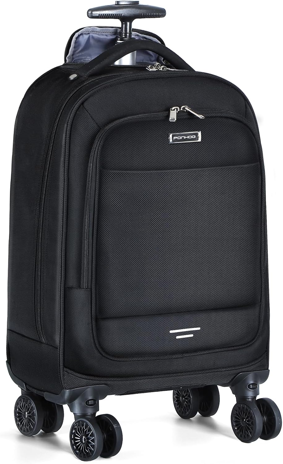Unisex 30L rolling laptop backpack with 4 spinner wheels. Water-resistant travel bag for business & daily commute.