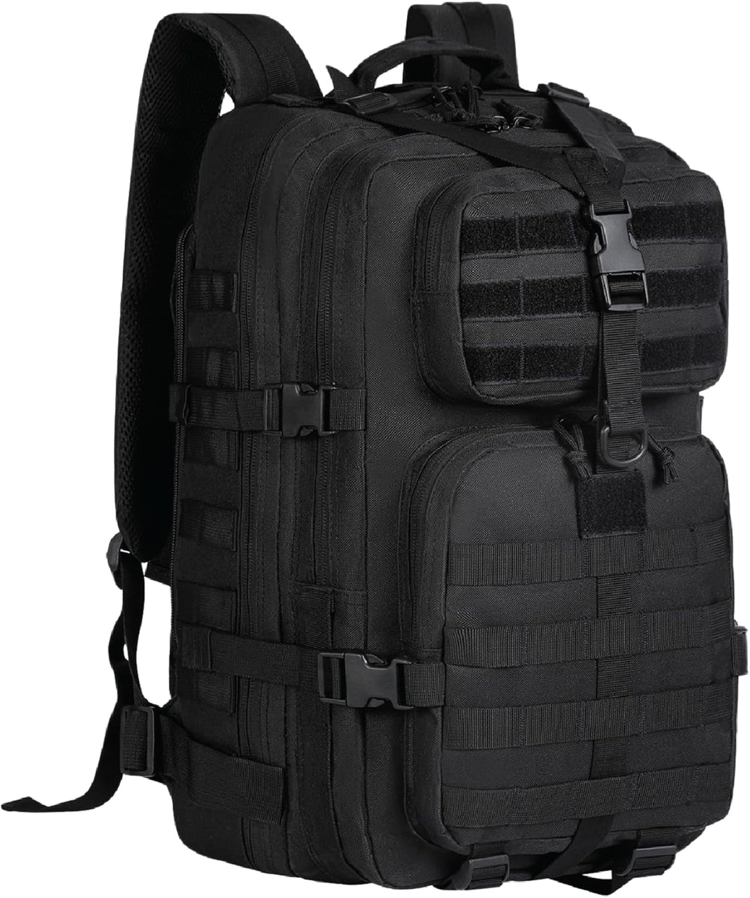 Rugged 35L tactical daypack, Molle compatible, with secure laptop storage for outdoor adventures.