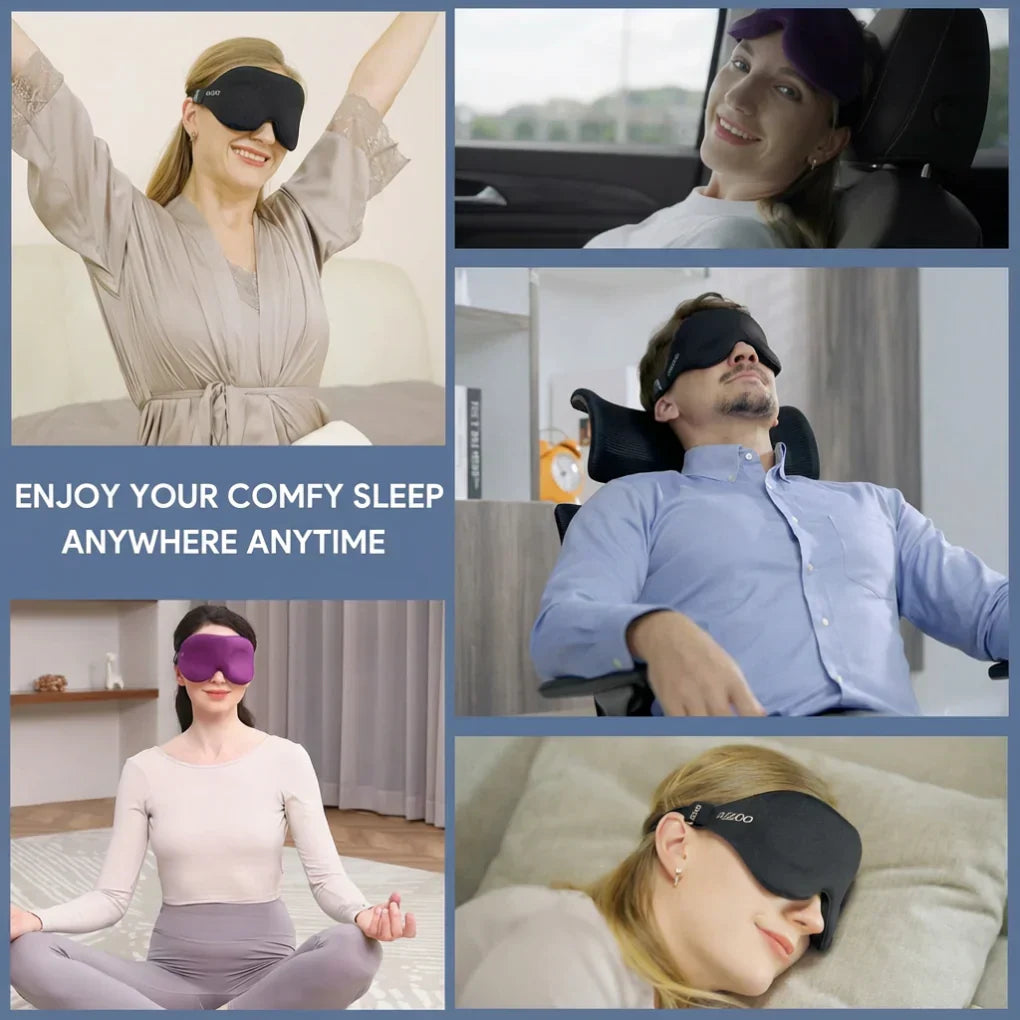 Light-blocking sleep mask for deep sleep. Unisex, adjustable memory foam eye mask, perfect for travel & napping.