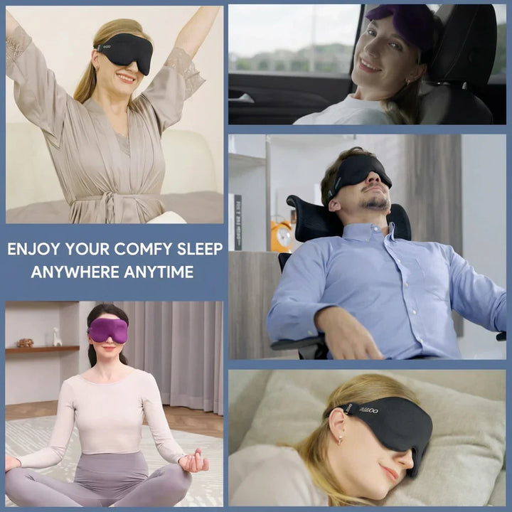 Light-blocking sleep mask for deep sleep. Unisex, adjustable memory foam eye mask, perfect for travel & napping.